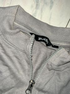 Grey "Free Spirit" Zip Up Top