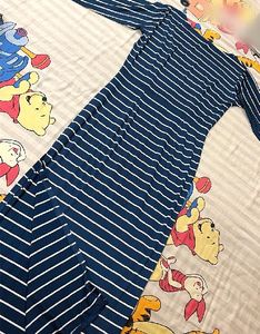 Blue &amp; White Striped Maxi Dress