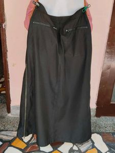 Wrinkle-Free Maxi Skirt with Adjustable Side-Zip