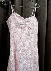 Pretty pink floral side cut dress