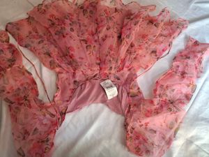 Pink Floral Chiffon Dress