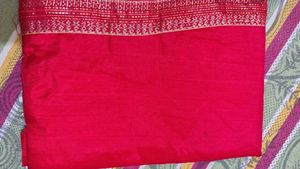 Stunning Red Embellished Saree