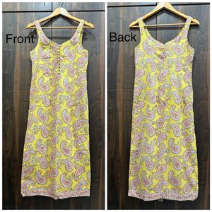 PURE COTTON Yellow Paisley Print Kurta Set