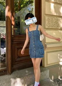 Denim Cargo Mini Dress w Pockets
