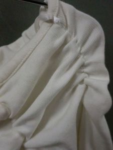 Chic White Ruched Long Sleeve Top
