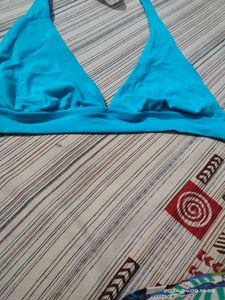 Blue Halter Bikini Top