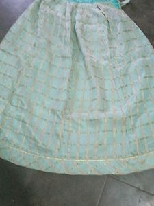 Blue Kurta Set with Pink Trim