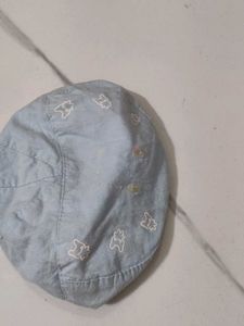 Cute Blue Baby Cap with Animal Print