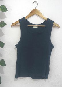 Basic Navy blue Ribbed Tank Top