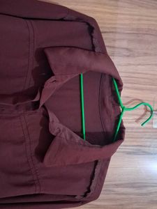 Stylish Maroon Button-Up Shirt