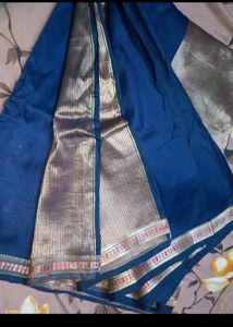 Blue Zari  Handloom Silk Saree