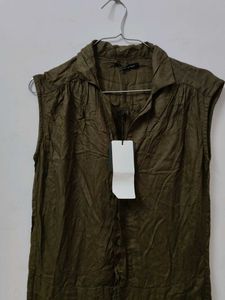 Sleeveless Olive Green Jumpsuit