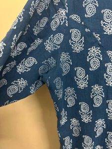 Blue Printed Zudio Cotton Kurta