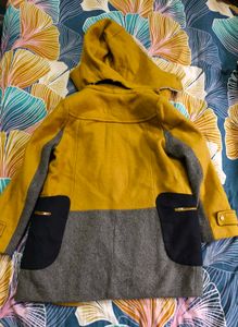 Stylish Mustard Wool Blend Coat