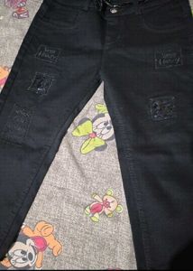 Black Patchwork Jeans