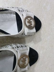 Stylish White Mesh Slingback Flats