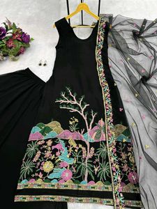 New Festive Kurti Outfit in Black Colour