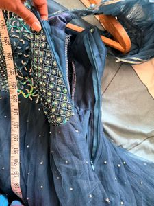 Blue Heavy Flare Handwork Gown