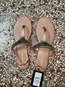 Gold Flat Sandals - SHEIN