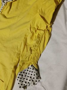 Yellow Polka Dot Collar Blazer top