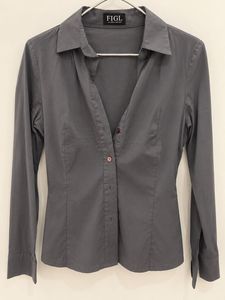 FIGL Grey Fitted Button-Up Shirt
