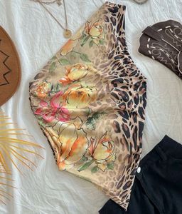 Floral & Leopard Print Top