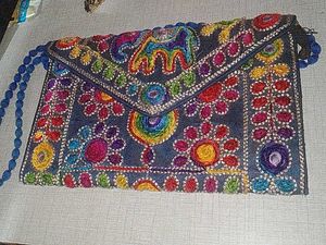 Boho Embroidered Clutch Bag
