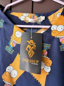 Bart Simpson Print Navy Top