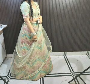 Stunning Pastel Embroidered Lehenga Choli