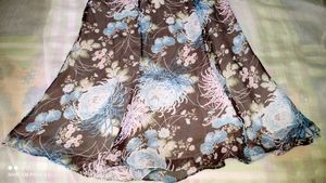 Bohemian Floral Maxi Flared Skirt
