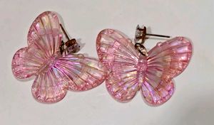 Charming Pink Butterfly Earrings