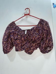 Boho Paisley Print Crop Top