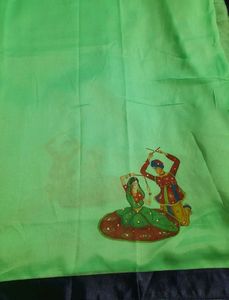 Fluorescent Green Designer Saree with Blouse