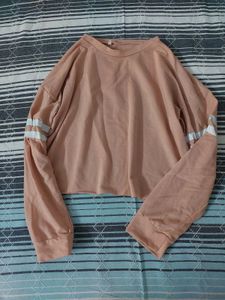 Peach Cropped Long Sleeve Top