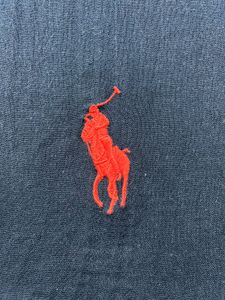 Navy Blue Scarf with Red Polo Logo