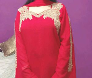 rani real colour....Elegant Red Embellished Gown