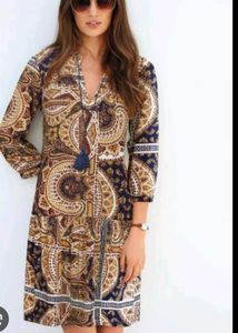 Paisley Print Tiered Dress