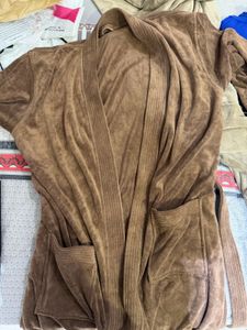 Cozy Brown Robe with Pockets