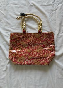 Red Embroidered handbag