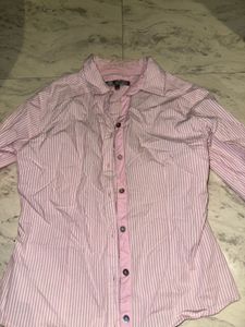 Pink Striped Button-Up Shirt