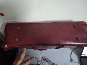 Pure leather: Chic Burgundy Chain Detail Handbag