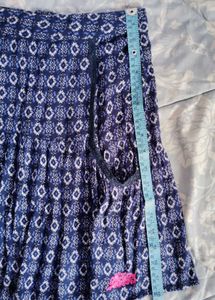 Boho Blue Print Mini Skirt