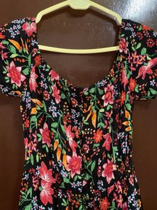 Floral off shoulder dress