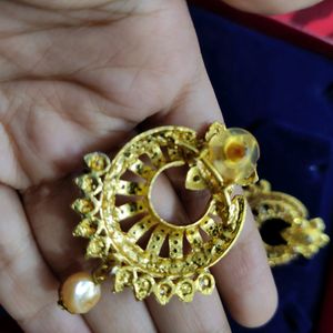 Elegant Chandbali Earrings Gold Plated