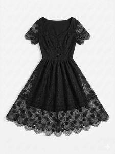 Elegant Black Lace Dress