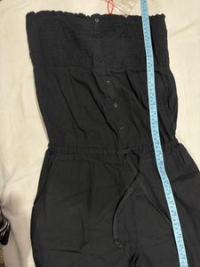 Black Smocked Jumpsuit