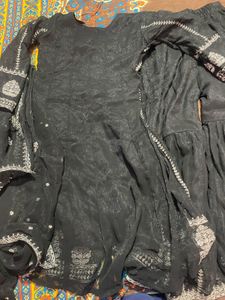 Elegant Black Embroidered Kurta Set