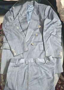 Men's Gray Striped Suit Set