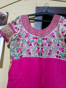 Vibrant Pink Embroidered Kurta Set