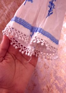 Blue and white boho kurta